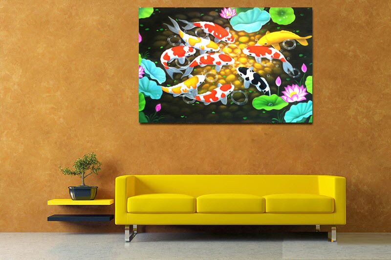 Tranh treo tường cửu ngư quần hội